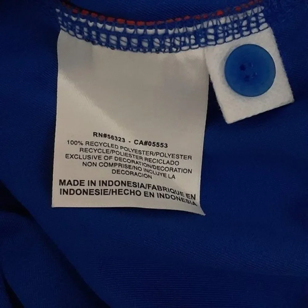 NIKE Polo Shirt Men's Royal Blue Orange Trim KT Football Logo